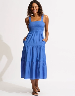 Faithful Midi Dress - Azure Seafolly - Seafolly bikinis sale