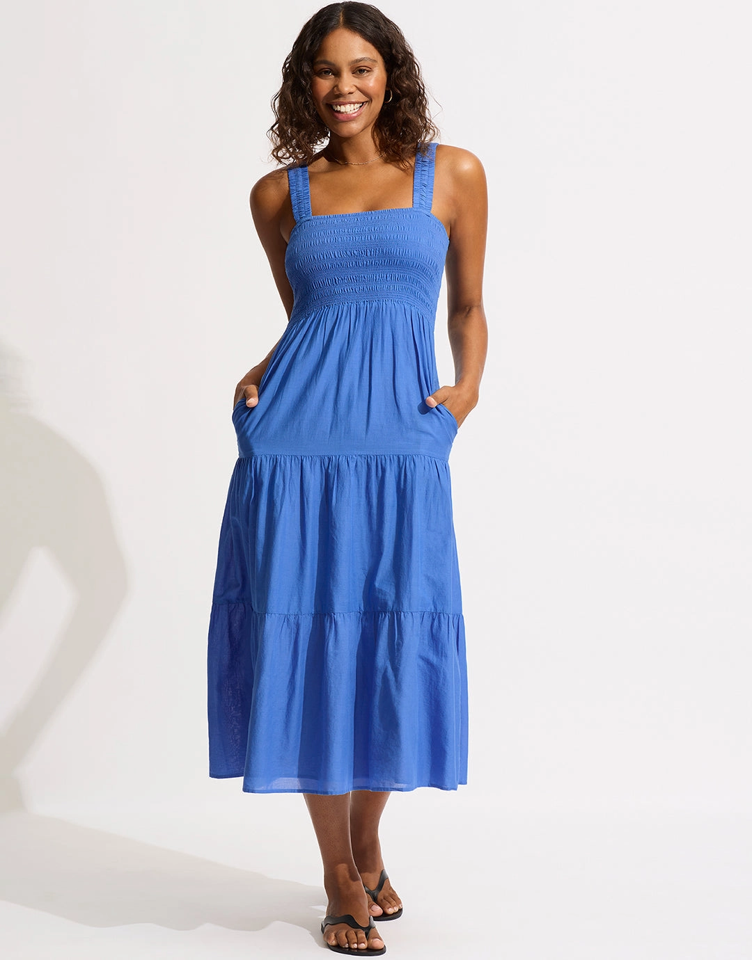 Faithful Midi Dress - Azure Seafolly - Seafolly bikinis sale