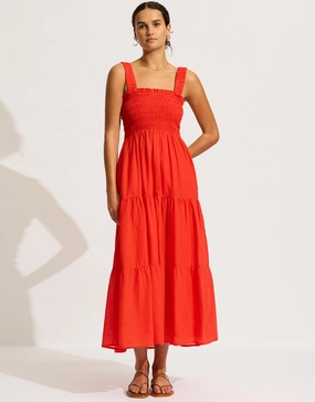 Faithful Midi Dress - Flame Seafolly - Seafolly bikinis sale