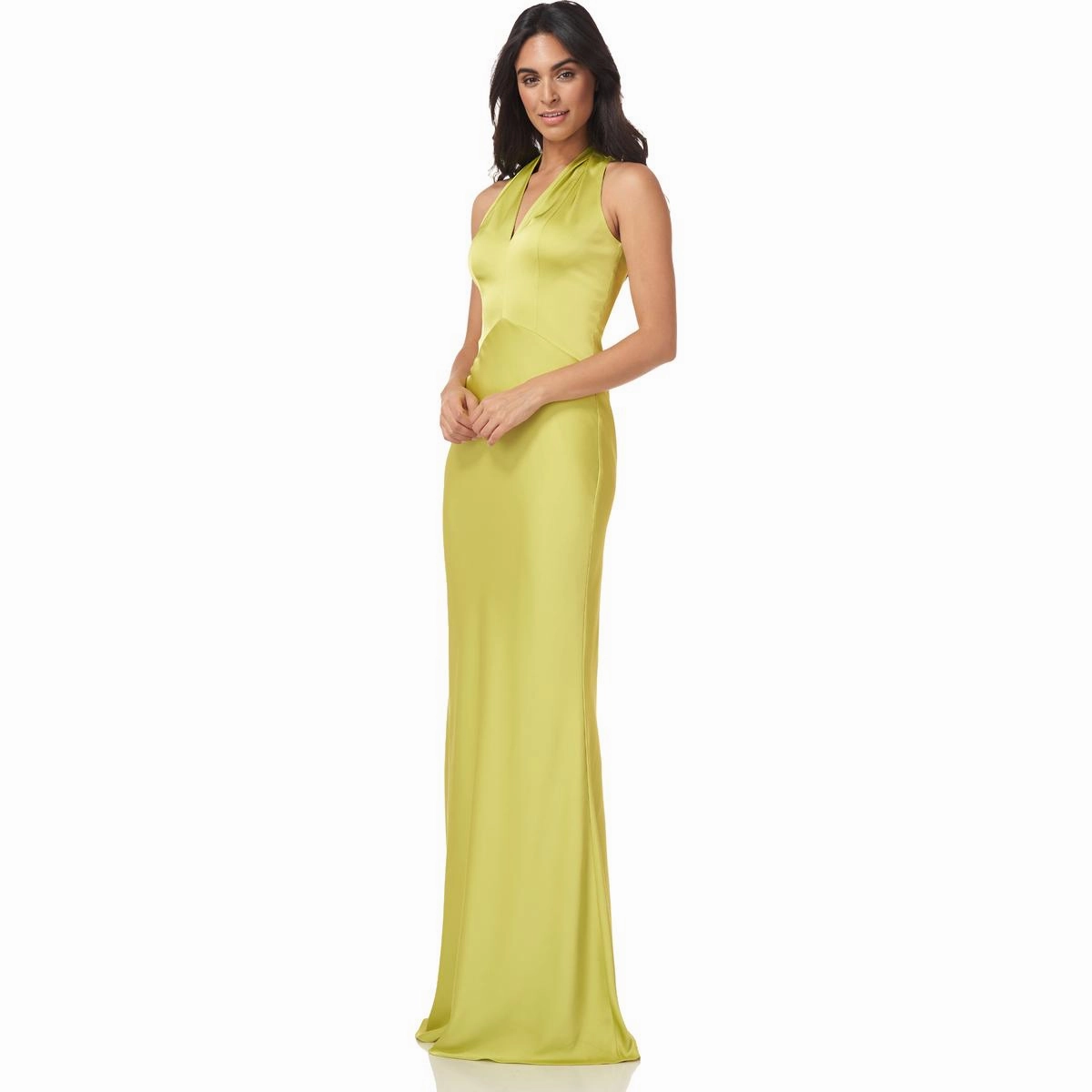 Fallon Womens V Neck Maxi Evening Dress
