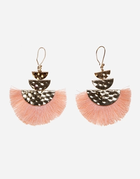 Fan Earrings - Pink Swim Womens - crochet bikinis sale
