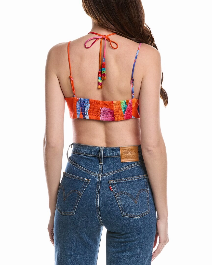 FARM RIO Bandeau Linen-Blend Top