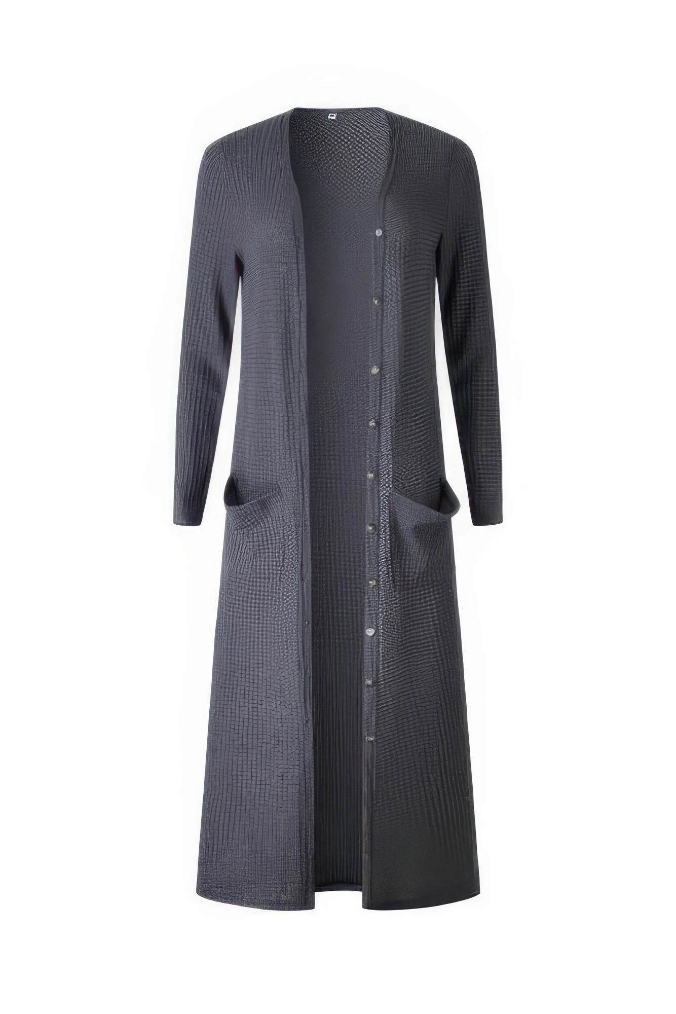 FASHNZFAB Solid Button Down Front Pocket Knitted Cardigan