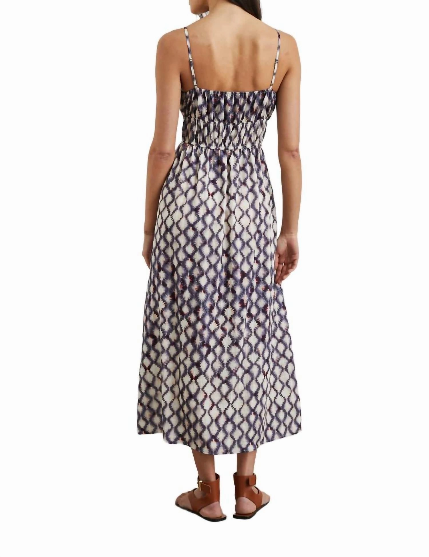 Fatima Dress In Iris Shibori