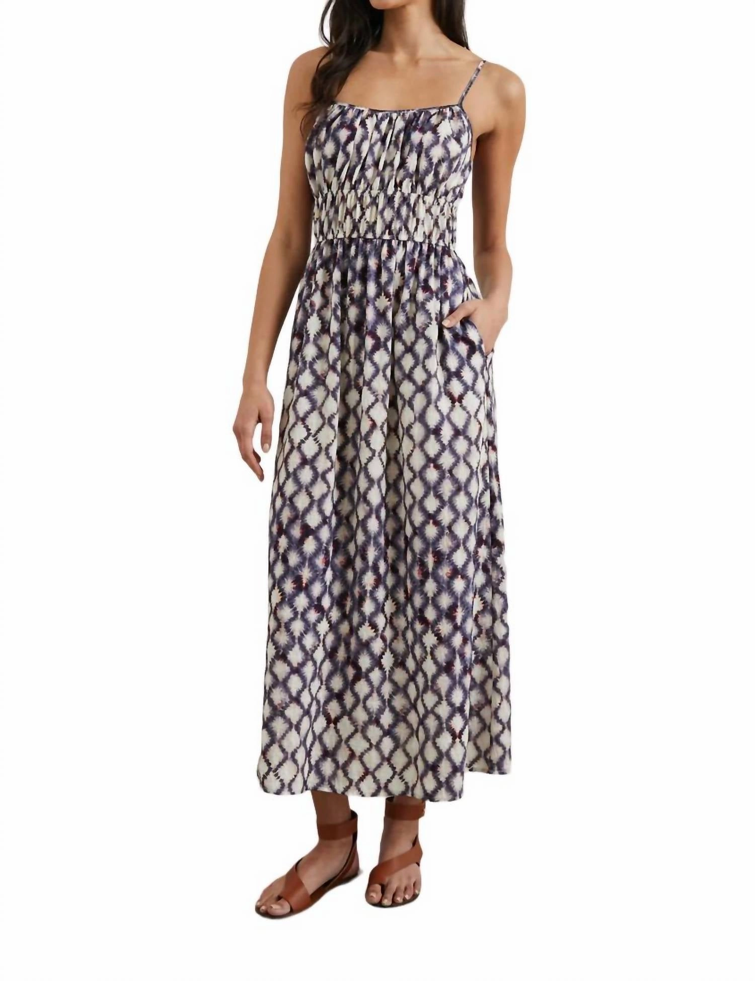 Fatima Dress In Iris Shibori