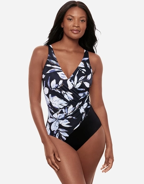 Fiore Di Luna Oceanus Swimsuit - Black White Miraclesuit - Miraclesuit swimwear clearance