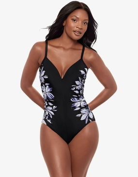 Fiore Di Luna Temptation Swimsuit - Black White Miraclesuit - Miraclesuit swimwear clearance
