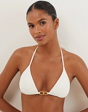 Firenze Jolie Tri Bikini Top - White ViX Paula Hermanny - ViX swimwear outlet