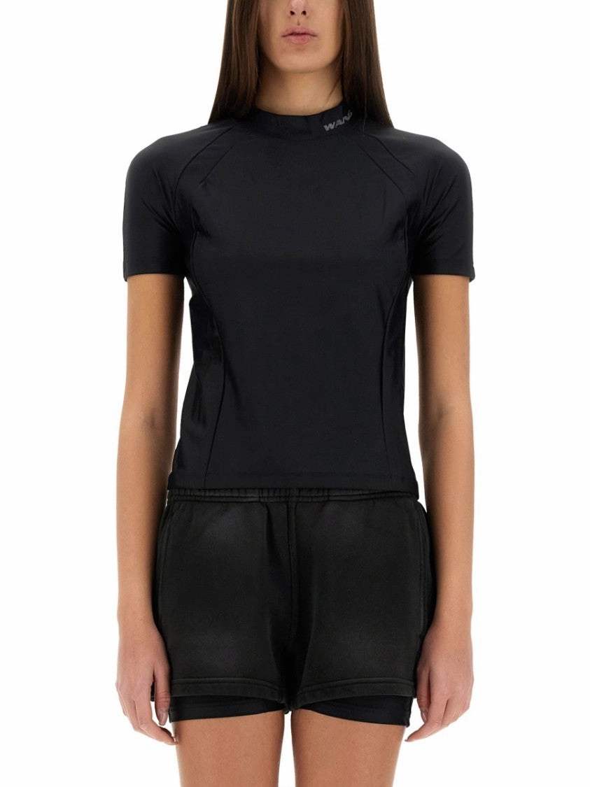 Fitted Black T-Shirt With Logo Details