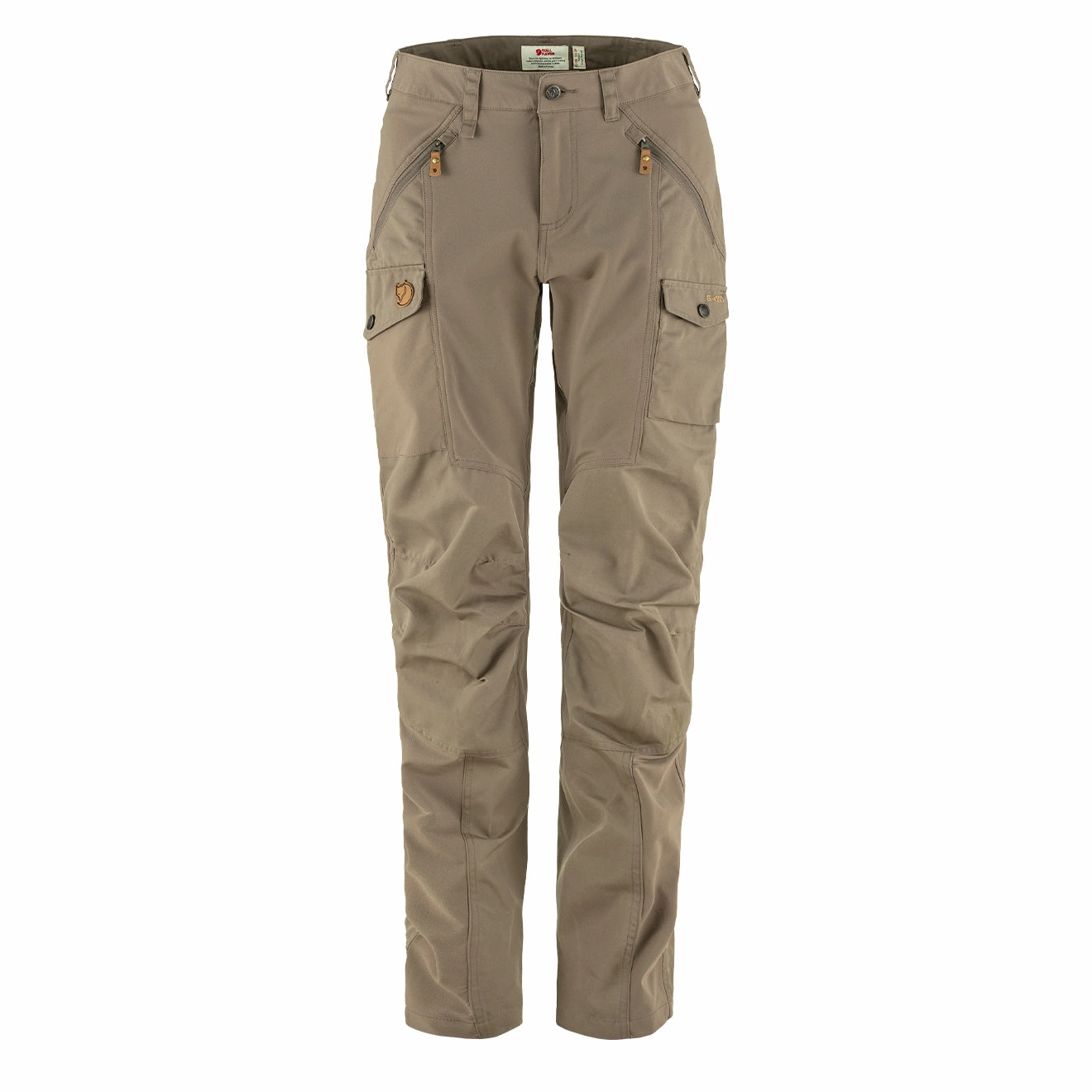 Fjallraven Womens Nikka Curved Trousers Suede Brown womens pants flash sale