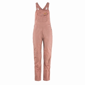 Fjallraven Womens Vardag Dungaree Trousers Dusty Rose womens pants flash sale