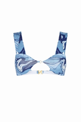 Flora Balconette Bikini Top In Olas Azul Swim Womens - plunge bikinis sale