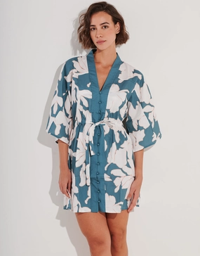 Floral Abstract Mini Kimono - Puffy Sky Watercult - Watercult swimsuits sale