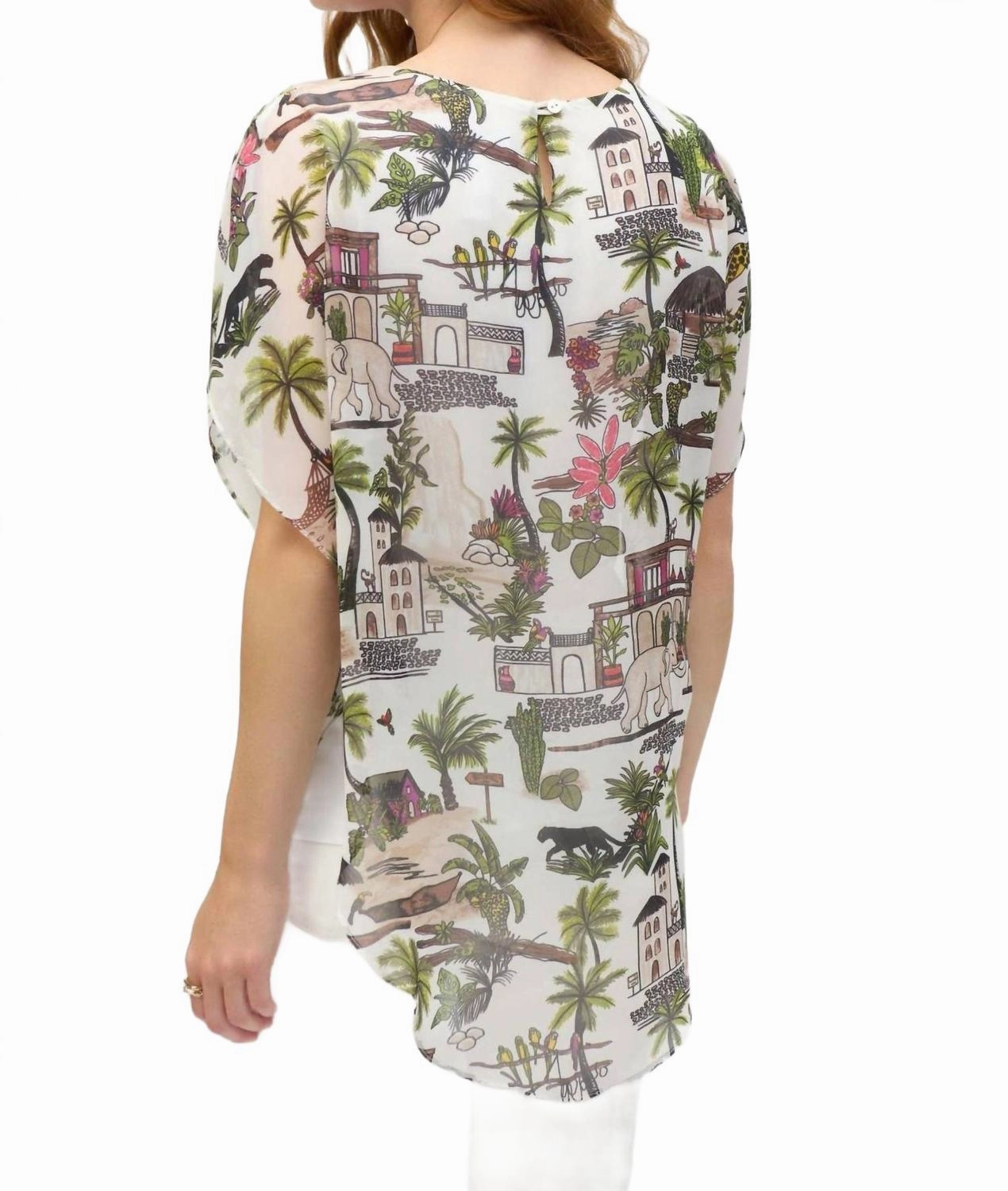 Floral Print Casual Pullover In Vanilla/multi