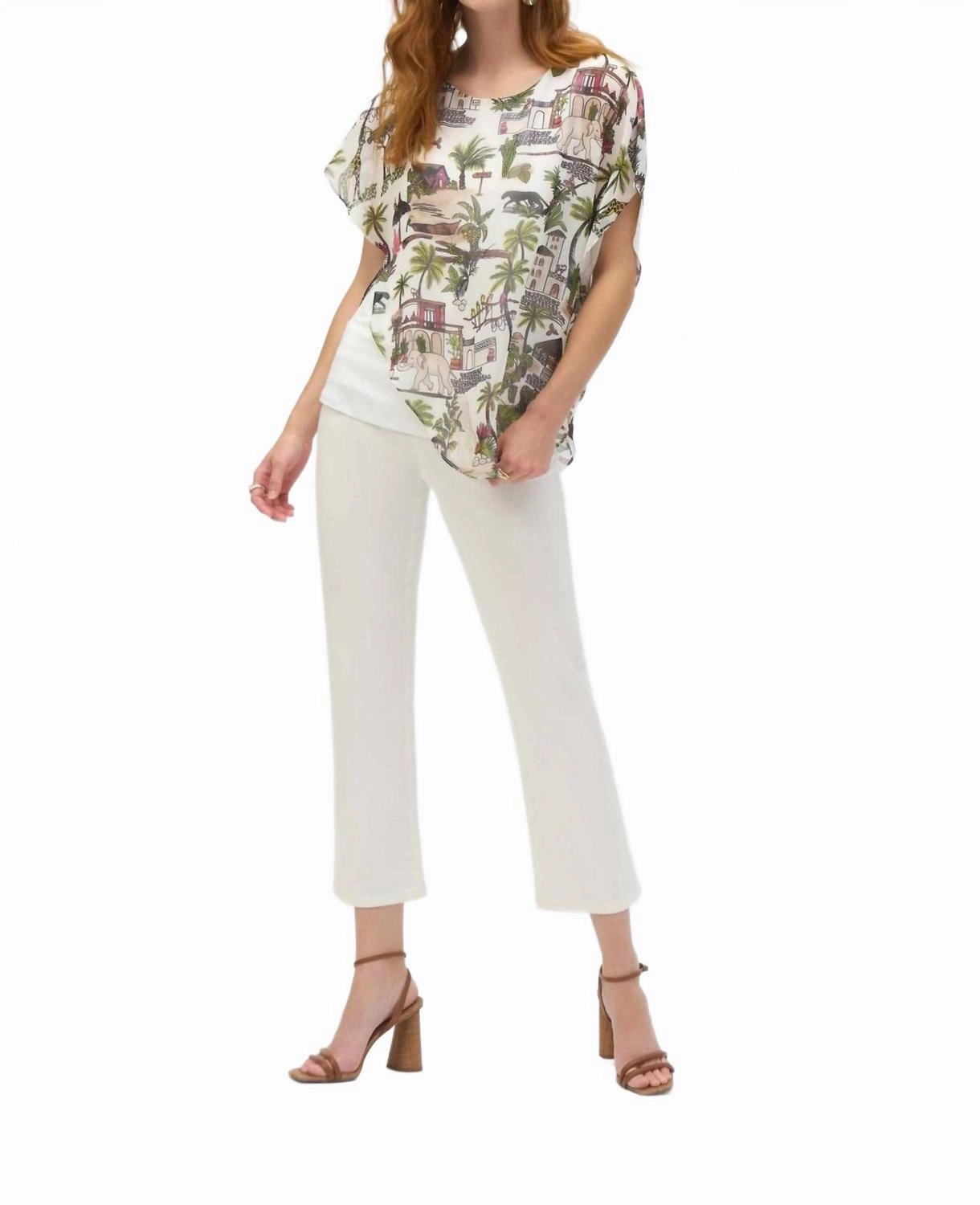 Floral Print Casual Pullover In Vanilla/multi