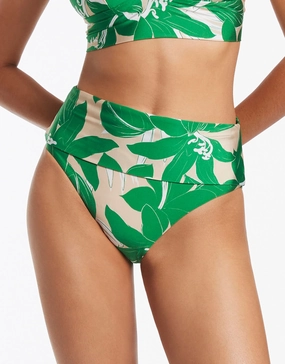 Floreale Fold Down Bikini Pant - Green Jets - Jets swimwear best price