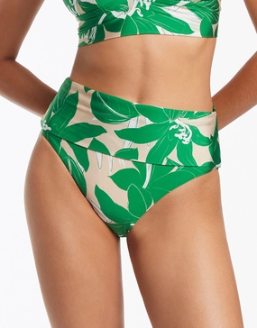 Floreale Fold Down Bikini Pant - Green Swim Womens - one-pieces cheap