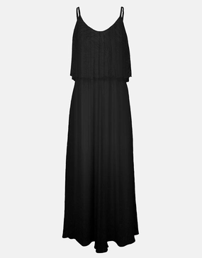Flounce Maxi Dress - Black Swim Womens - sport swimwear clearance
