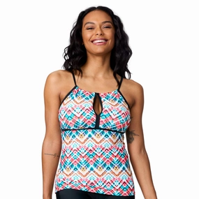 Free Country Women's 2-in-1 Keyhole Tankini Top Swim Womens - bandeau bikinis clearance
