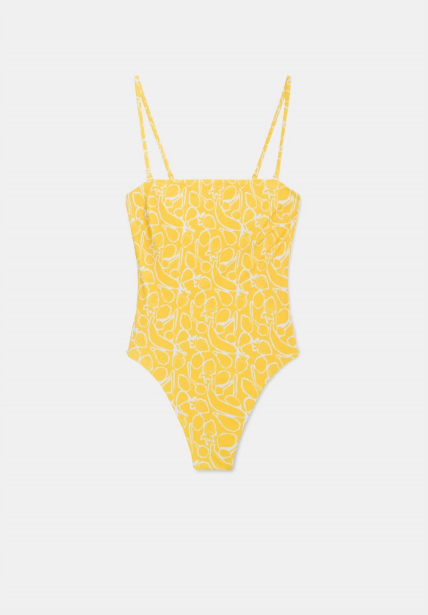 Fruit Print Bathing Suit In Macedonia Print