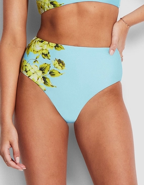 Full Bloom High Waisted Bikini Pant - Sky Seafolly - Seafolly bikinis sale
