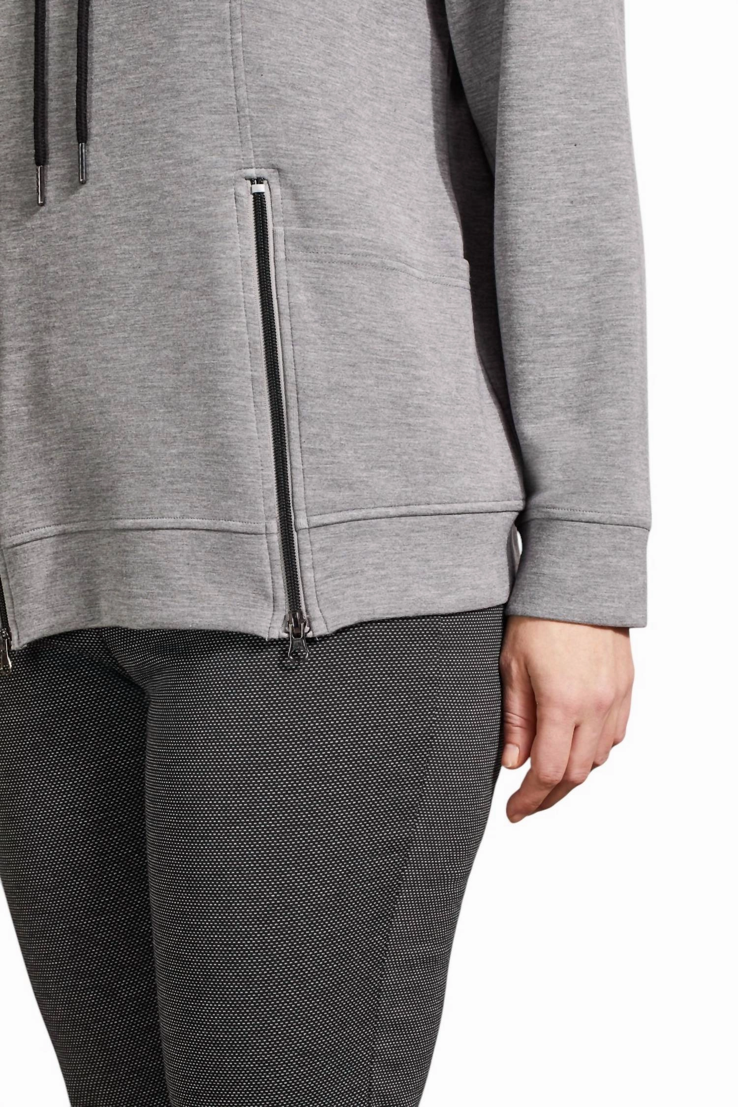 Funnel Neck Scuba Top In Grey