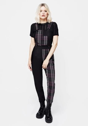 Gambit Spliced Check Dungarees Bottoms Womens - women's jeans sale