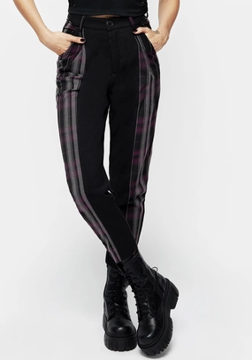 Gambit Spliced Check Tapered Trousers Bottoms Womens - women's jeans sale