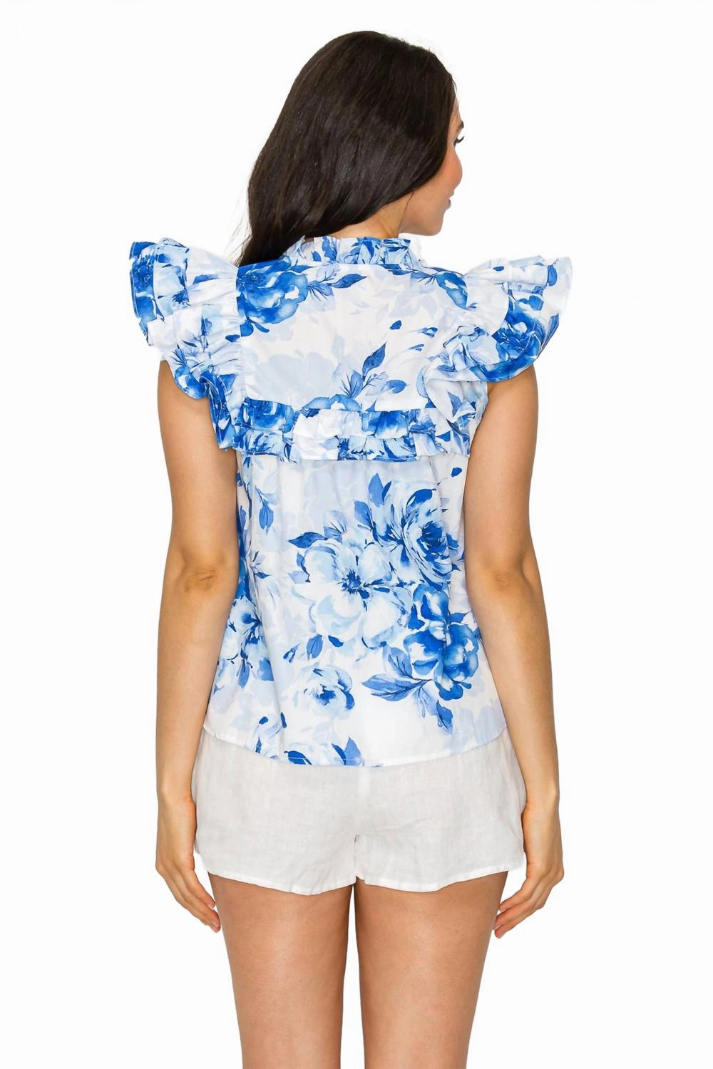 Garden Top In Sapphire