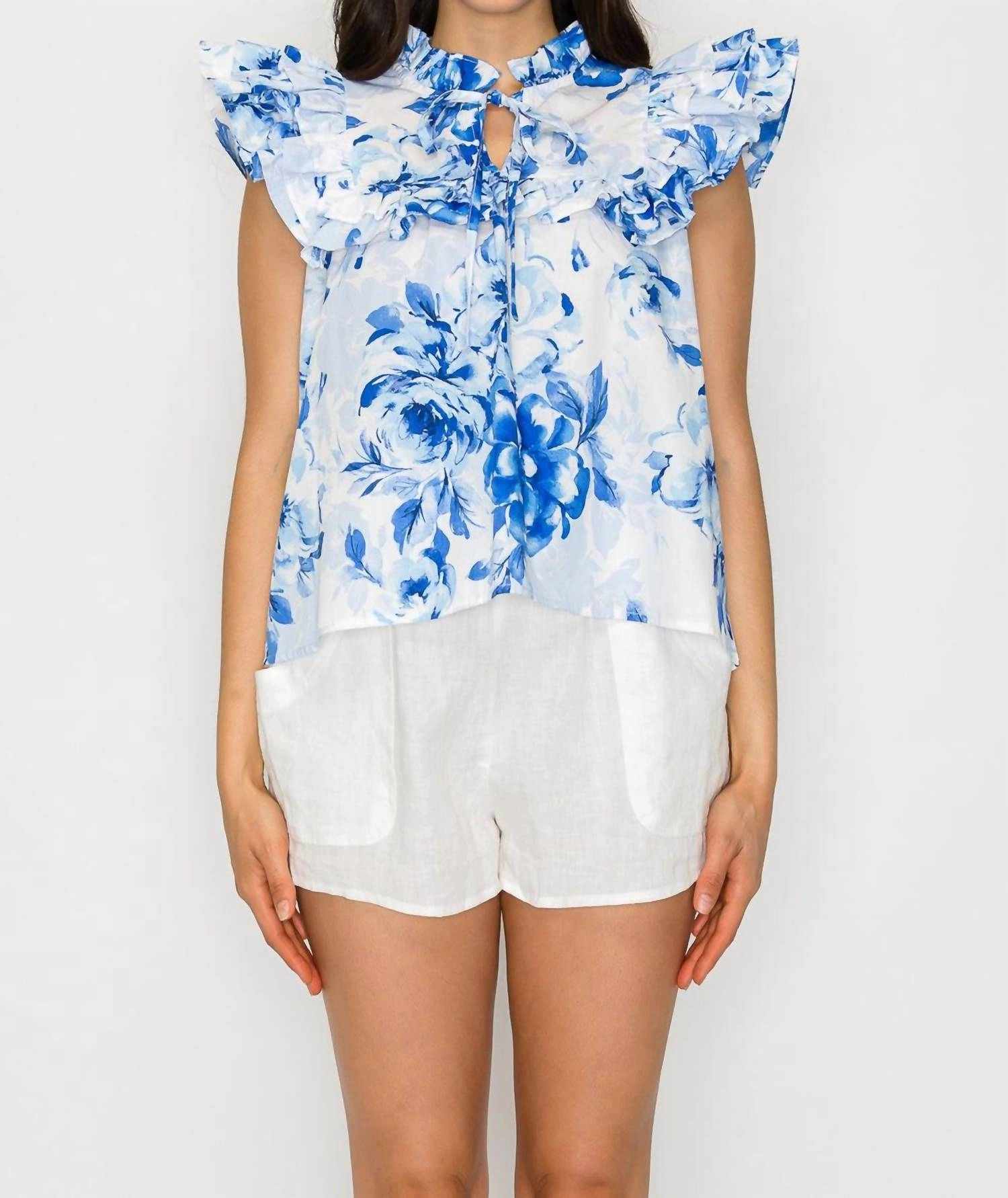 Garden Top In Sapphire