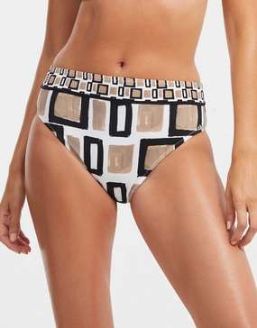 Geo Maxi Bikini Pant - Black White and Gold Nuria Ferrer - Nuria Ferrer fashion sale