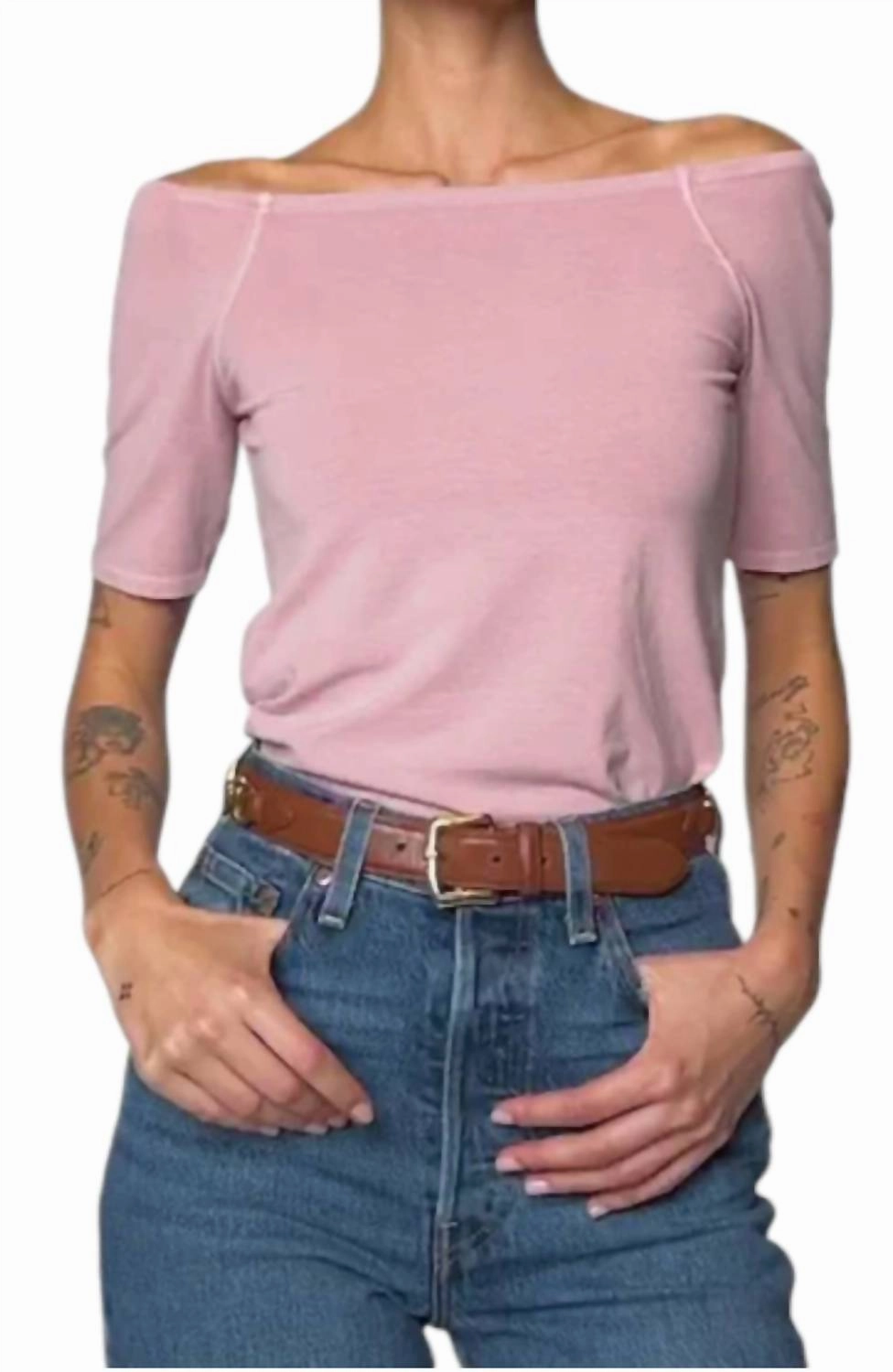Giana Off The Shoulder Top In Violet Ice