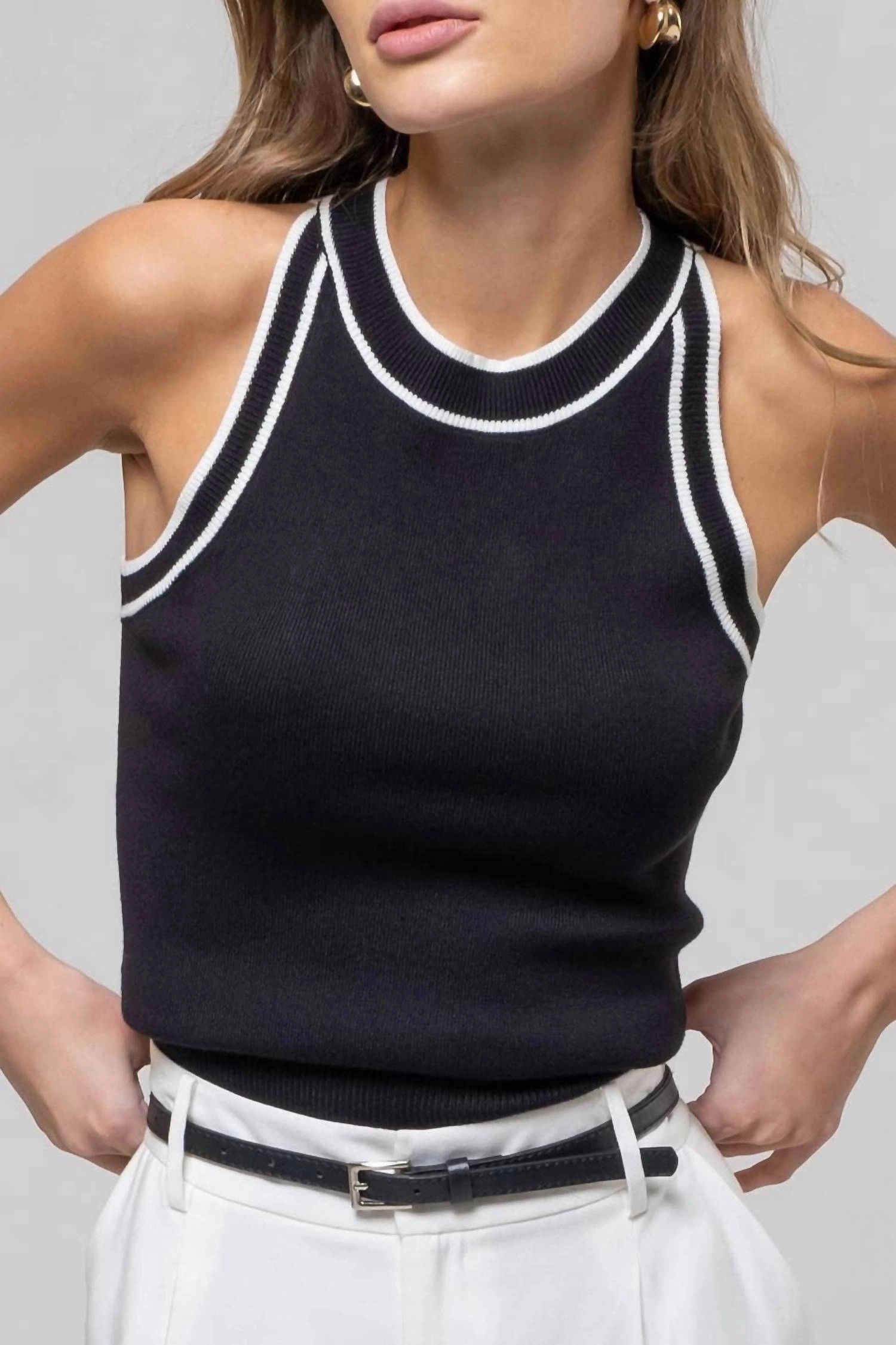 Goal Getter Contract Sleeveless Tank Top In Black