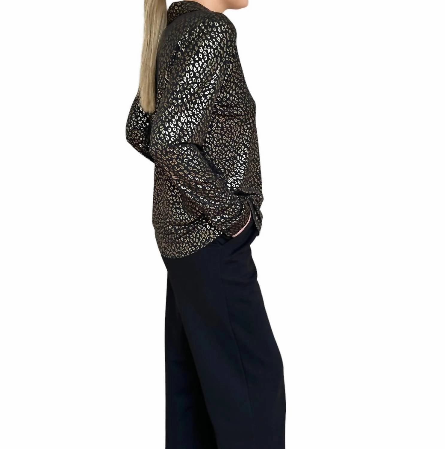 Gold Digger Lurex Shirt In Black