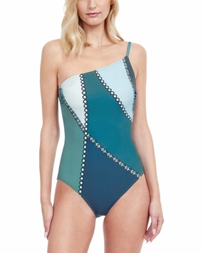 Gottex Modern Shades One Shoulder One-Piece Swim Womens - padded bikinis cheap