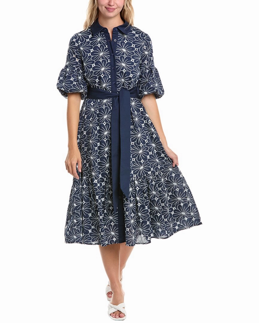 Gracia Embroidered Eyelet Shirtdress