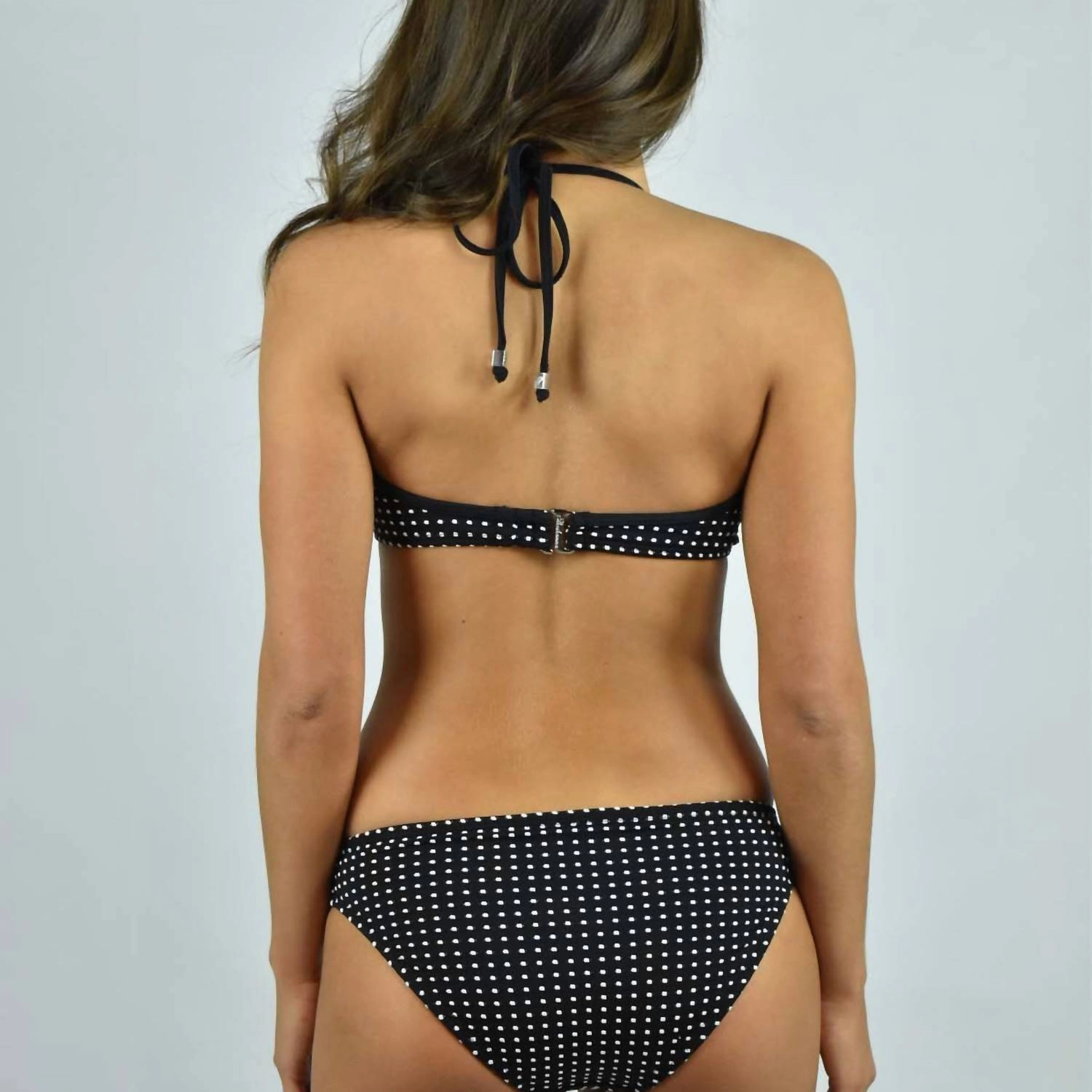 Graphic 2 Tone Bra Bikini Top In Jet/white