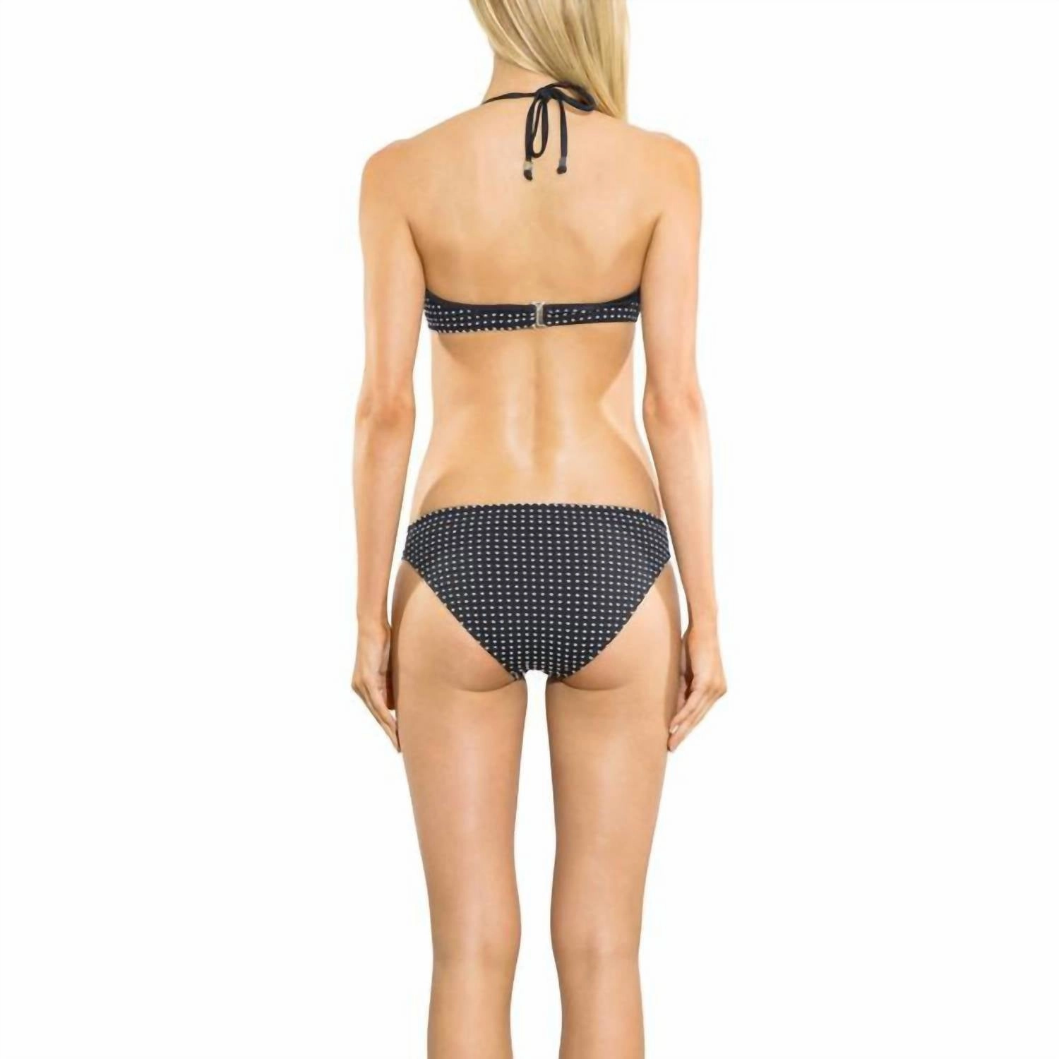 Graphic 2 Tone Bra Bikini Top In Jet/white