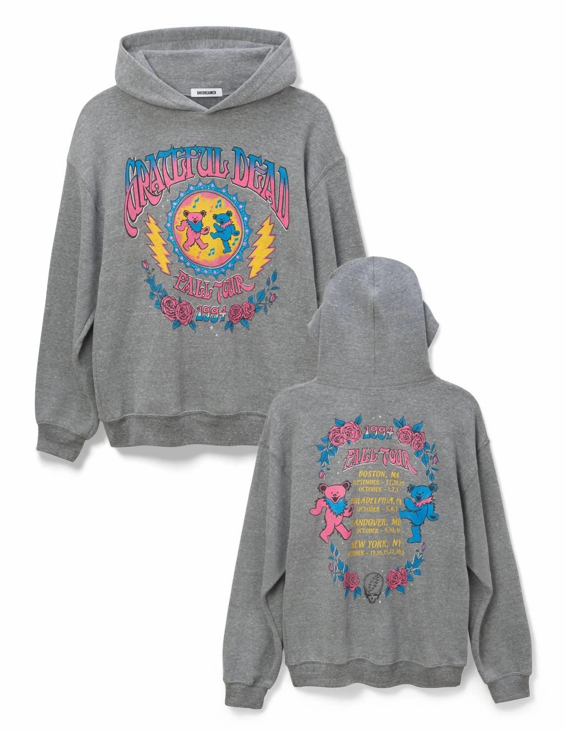 Grateful Dead Fall Tour Hoodie In Heather Grey
