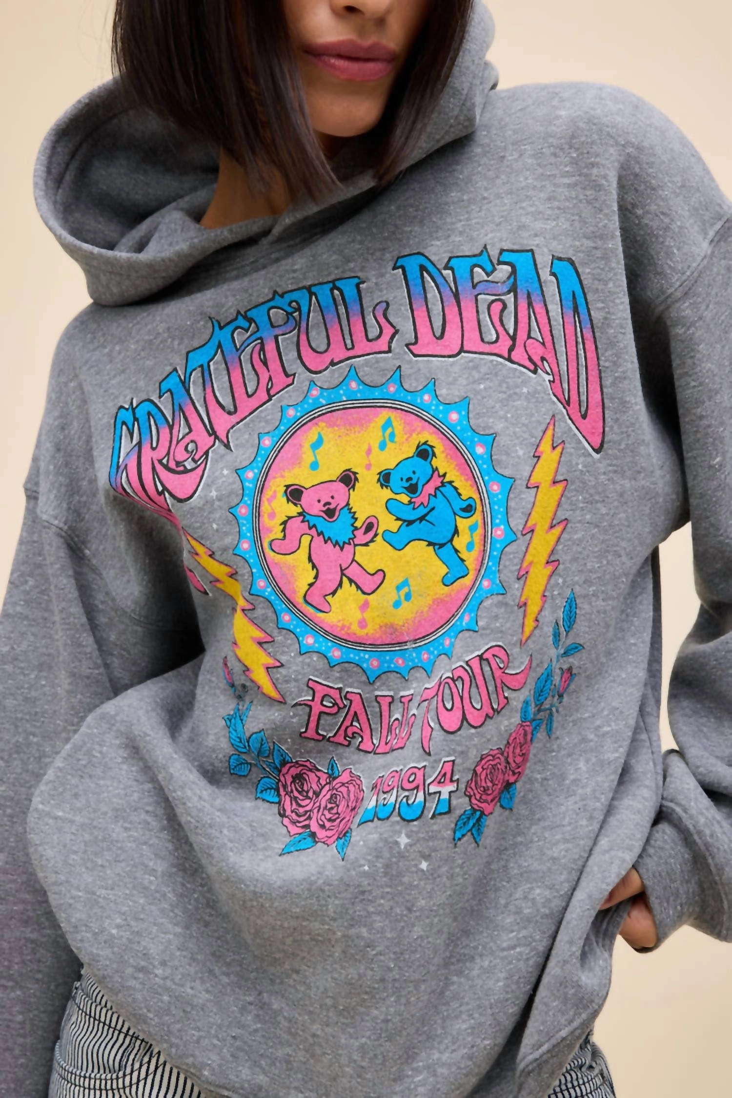 Grateful Dead Fall Tour Hoodie In Heather Grey