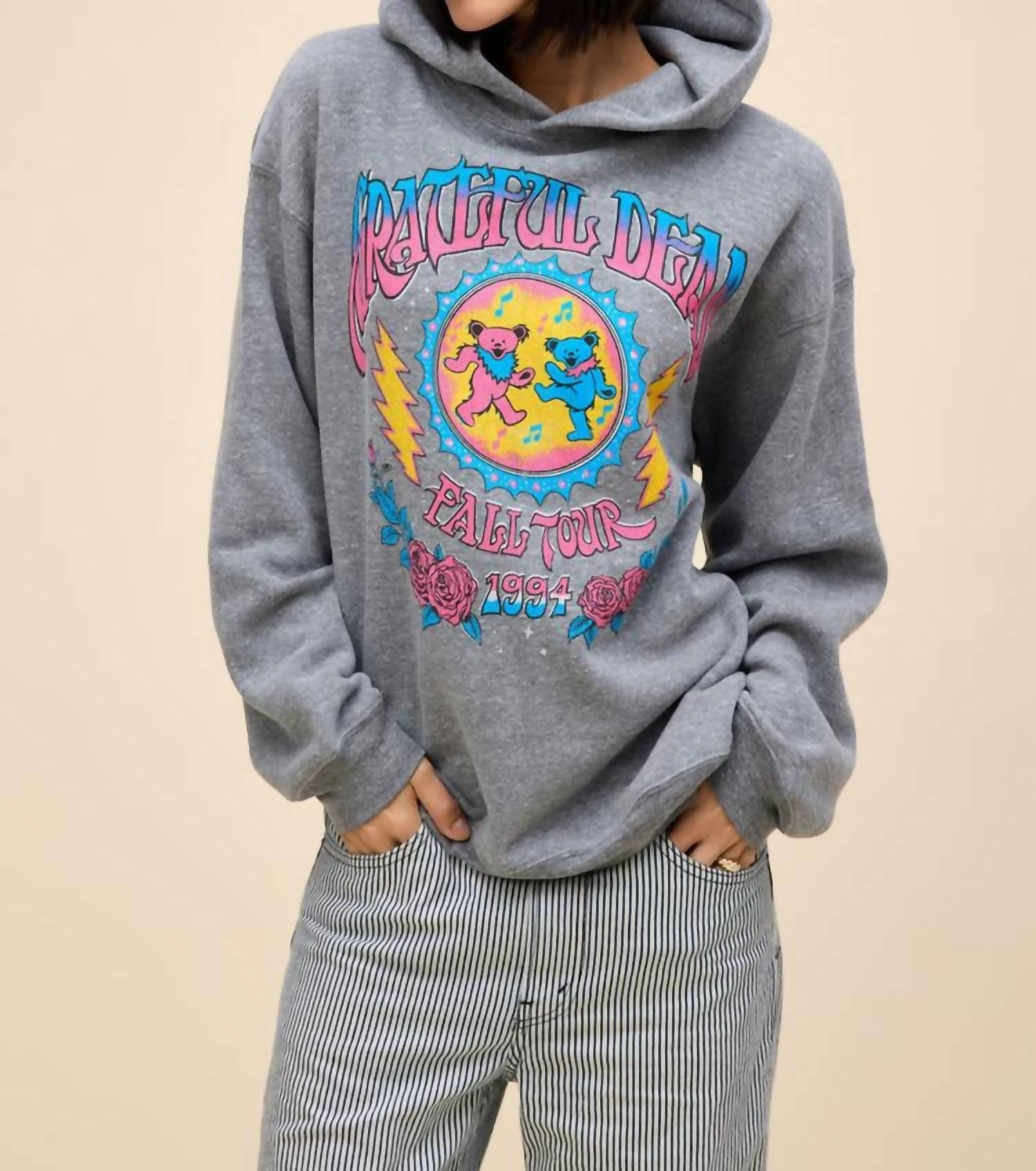 Grateful Dead Fall Tour Hoodie In Heather Grey