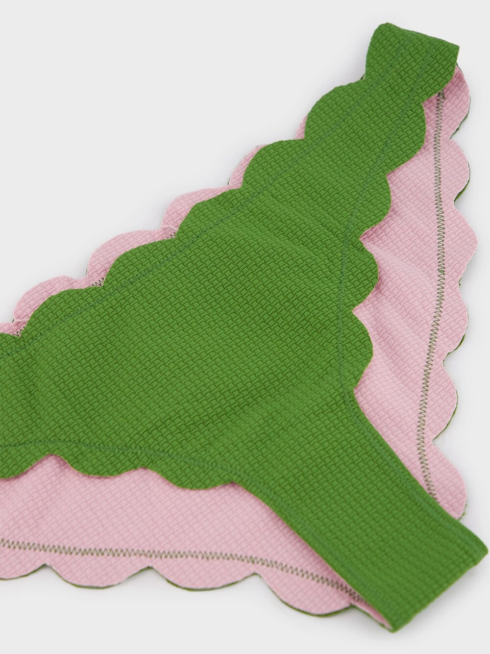 Green Antibes Scalloped Bikini Bottom