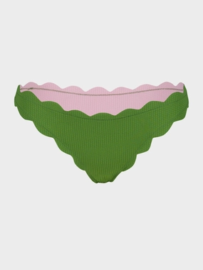 Green Antibes Scalloped Bikini Bottom Swim Womens clearance sale