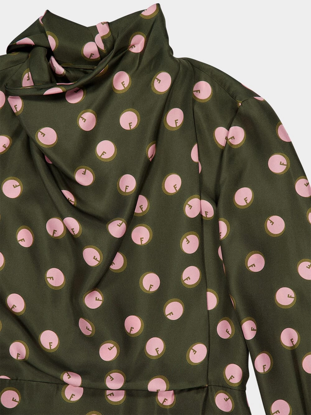 Green Printed Silk Dress
