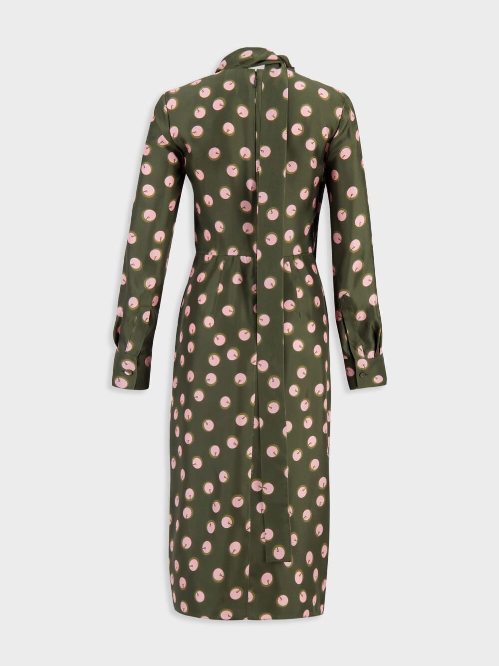 Green Printed Silk Dress