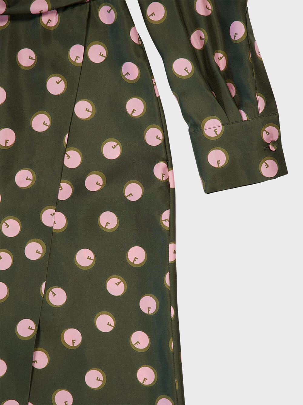 Green Printed Silk Dress