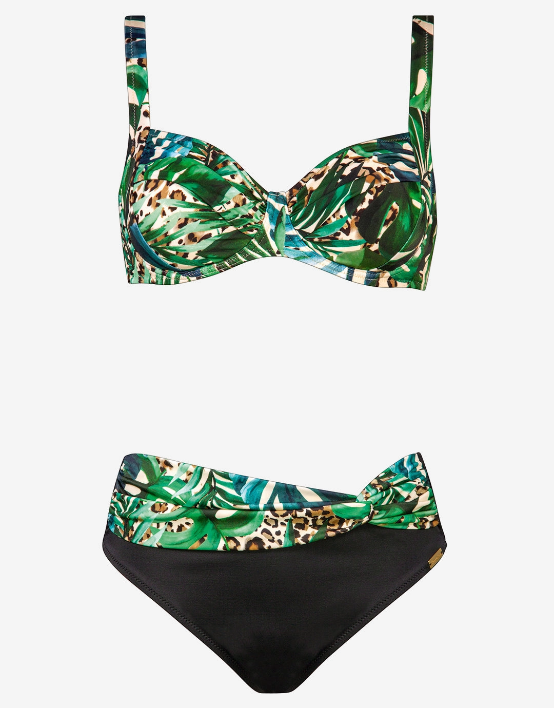 Green Tiger Underwired Bikini Set Swim Womens - crochet bikinis sale