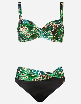 Green Tiger Underwired Bikini Set Swim Womens - crochet bikinis sale