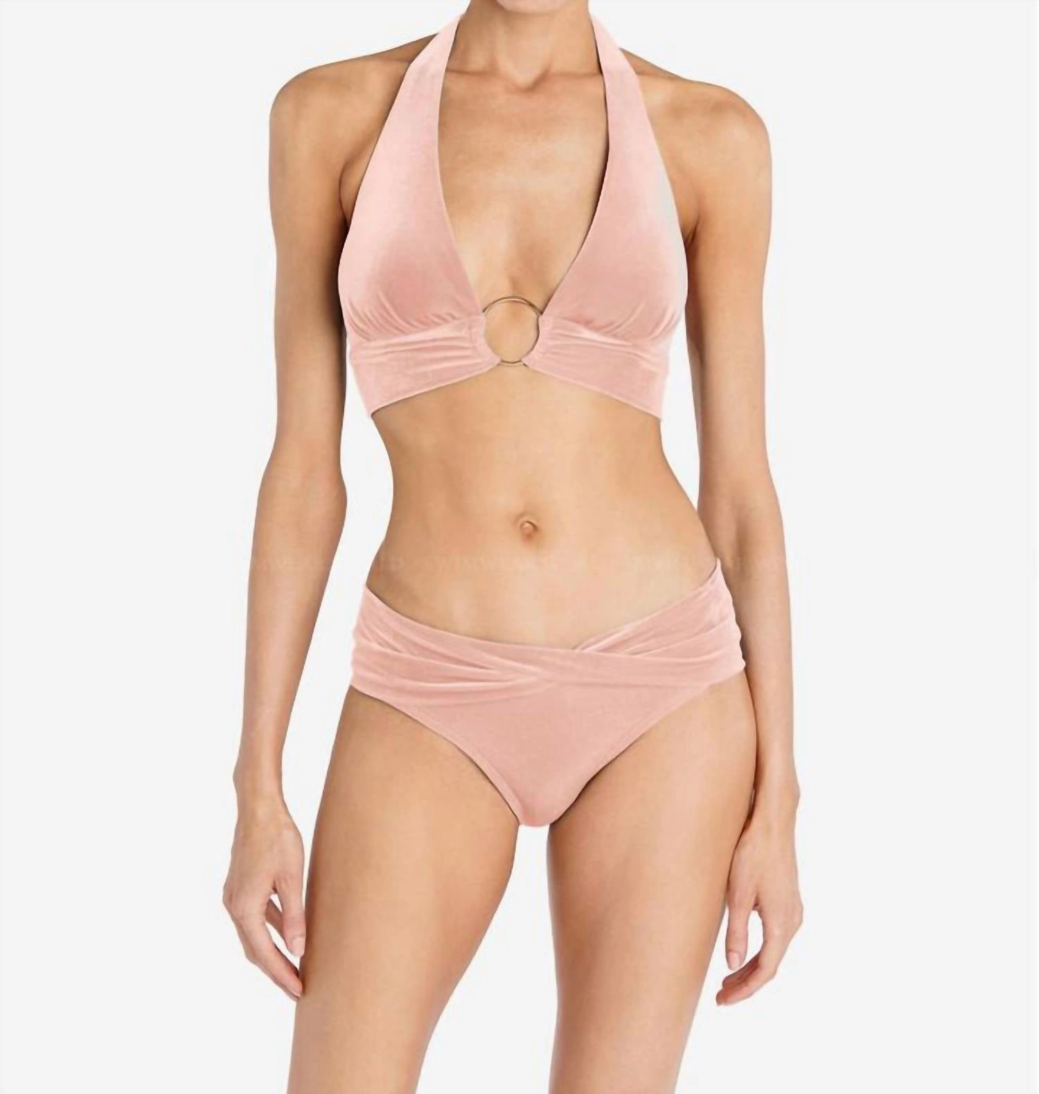 Halter Roxy Twist Bikini Bottom In Blush Swim Womens - scoop neck swimsuits