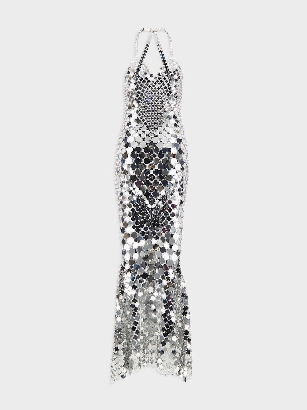 Halterneck Chainmail Maxi Dress